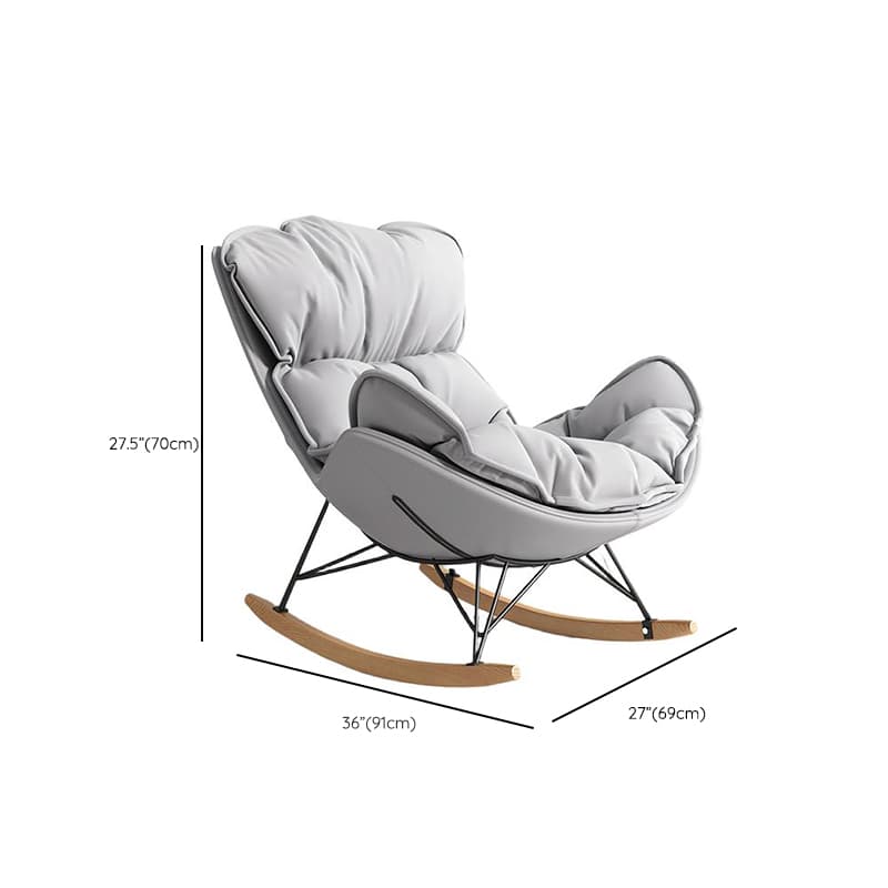 Stationary Rocking Chair with Flared Arm and Rear Support - image 18