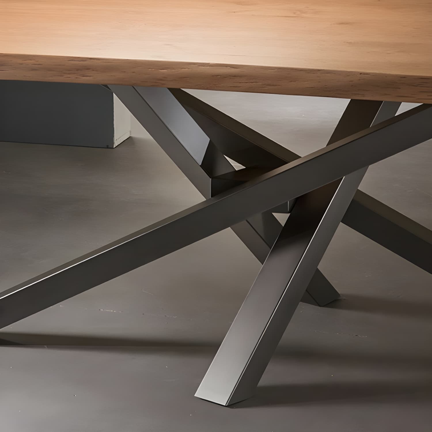 Rectangle Pedestal Luxury Dining Table Solid Wood Fixed Table for Home - image 7