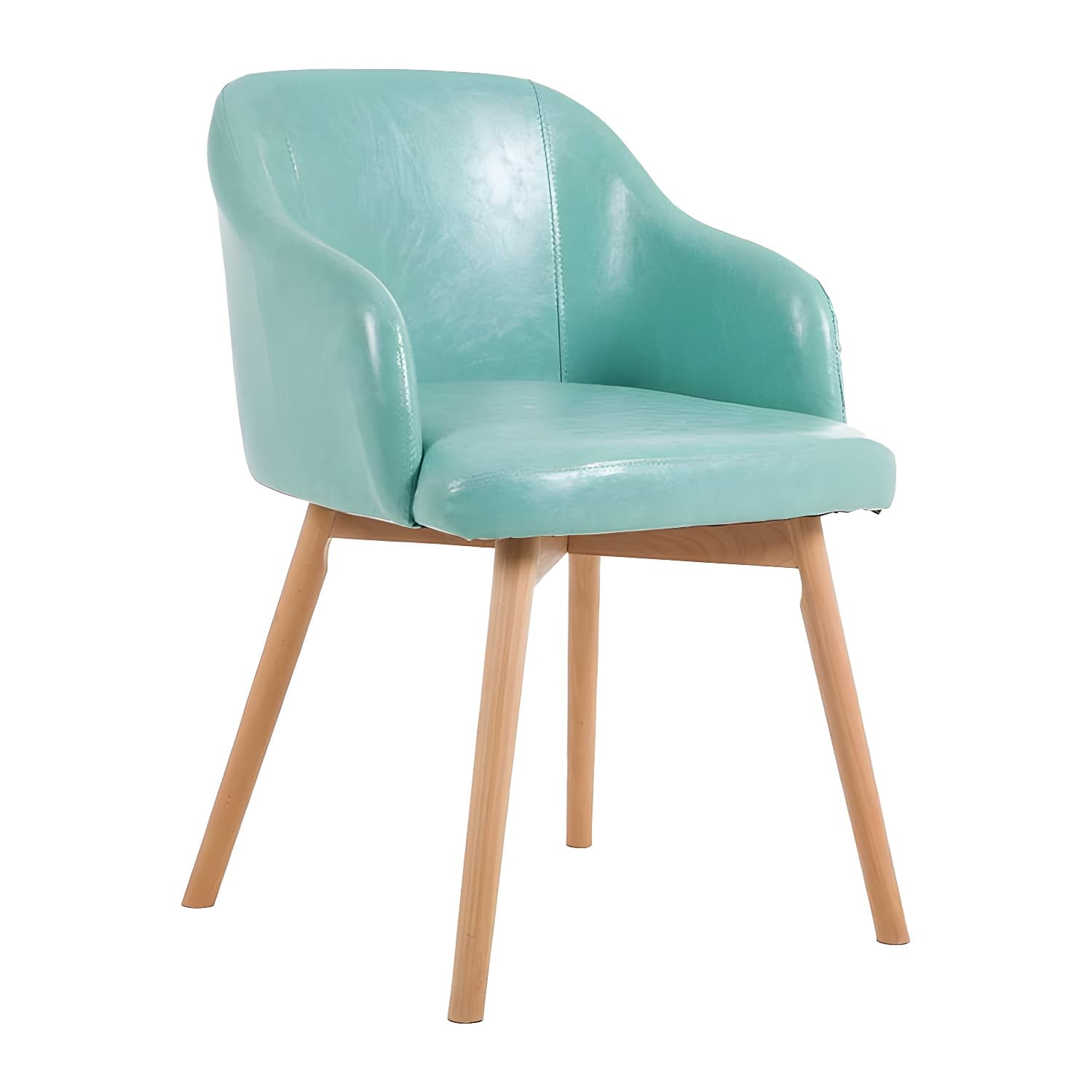 Scandinavian Beech Solid Back Arm Chair Fabric Dining Chair with Natural Legs - image 18