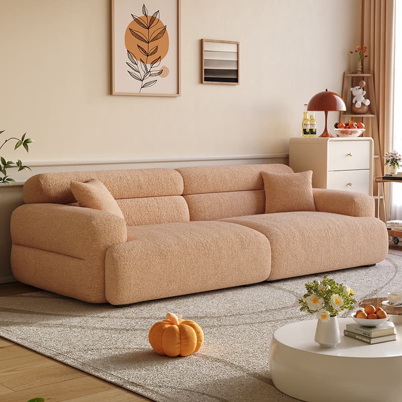 Modish Solid Color Stain Resistant Standard Sofa in Black/Light Gray/Coffee with 2 Pillows, Available in 4-seater/5 Person/3-seater - image 8