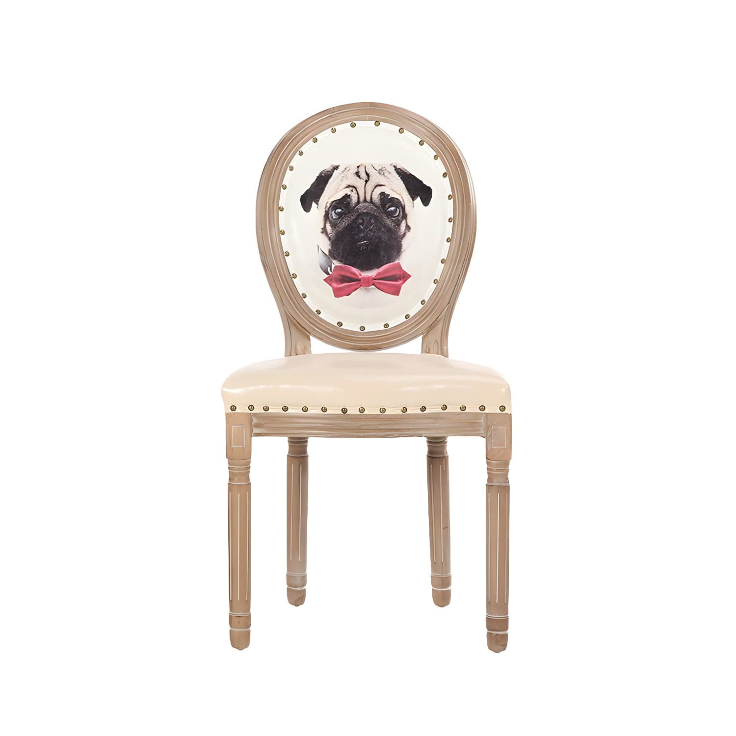 French Country Upholstered Armless Chair Home Solid Wood Dining Chair - image 15