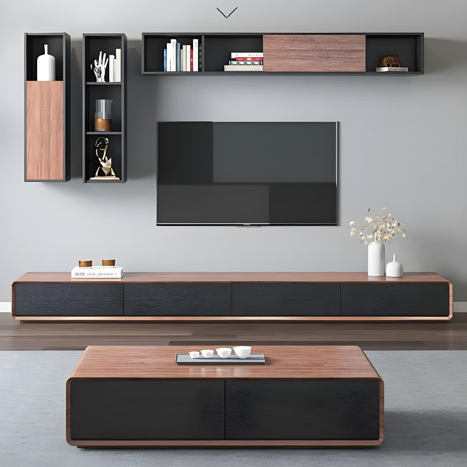 Contemporary 15.75-inch D TV Console Wooden TV Stand for TVs with Drawers - image 12