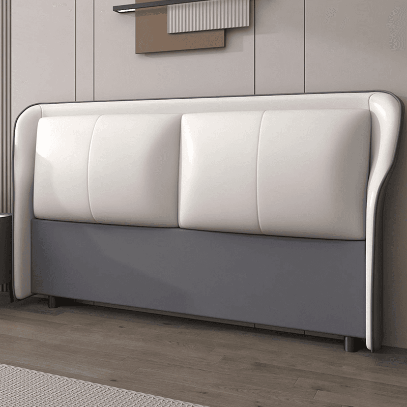 Trendy Wingback Headboard in Natural Wood with No Distressing, Rectangle Shape for Full/Queen Bed, Featuring Sponge Upholstery and Standard Height - image 8