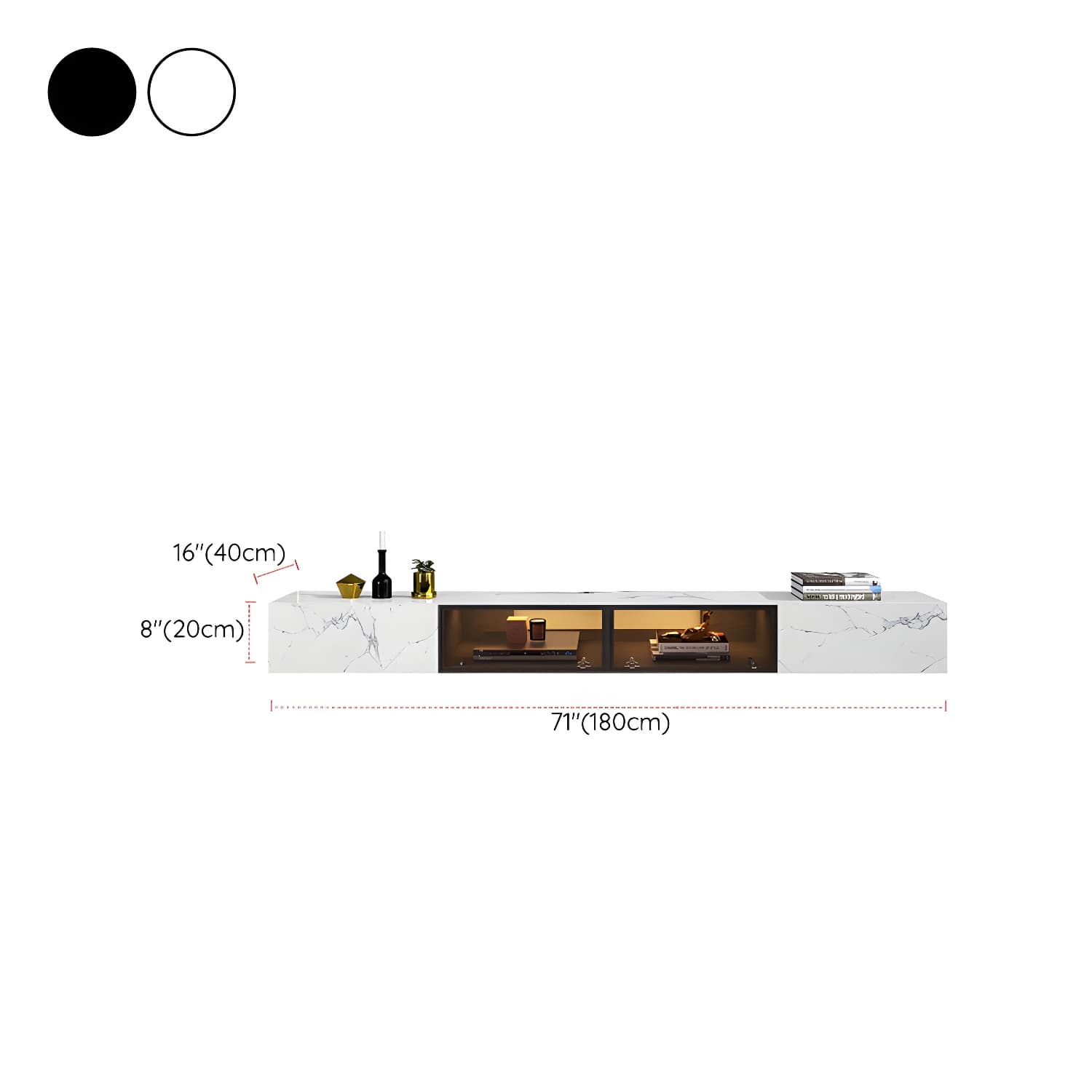 Modern TV Media Stand Stone Wall-mounted TV Media Console with Drawers - image 10