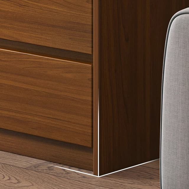 Elegant Brown Wood Double Dresser with Drawers, Modern Style - image 6