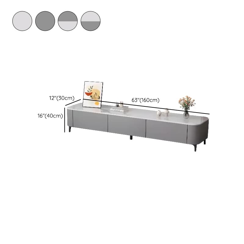 Rectangular Glass TV Stand with 3-Drawer in an Art Deco Style - image 7