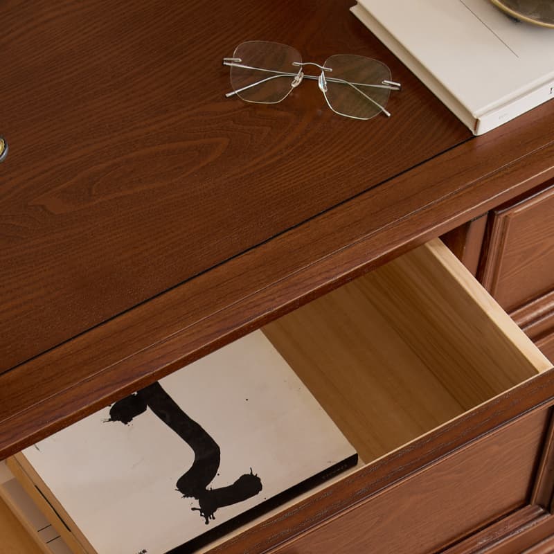 Cocoa Casual Ash Wood Double Dresser/Lingerie Chest with 9/8/6 Drawers, Horizontal/Vertical - image 8