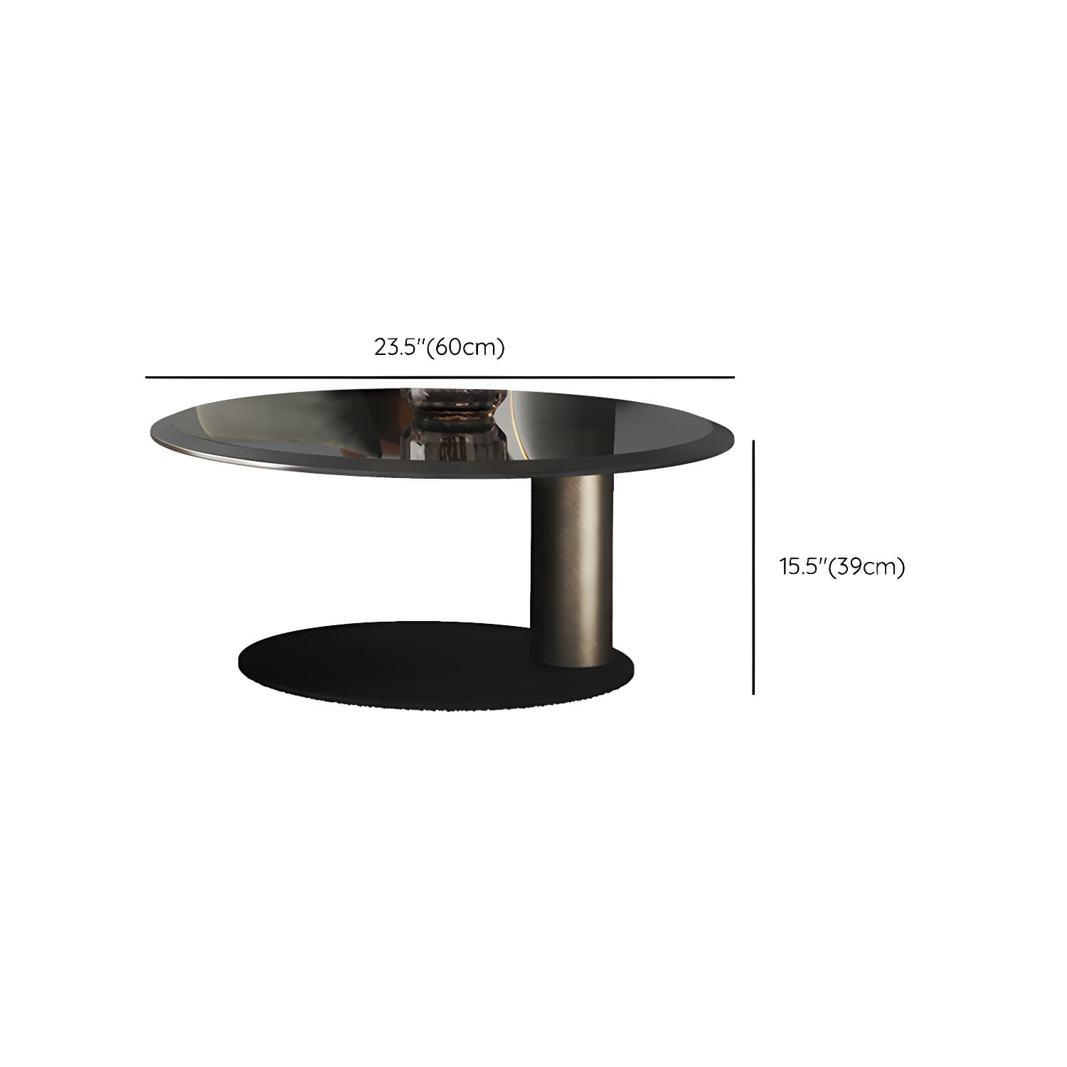 Round Coffee Table Brown Nesting Coffee Table Set for Living Room - image 16
