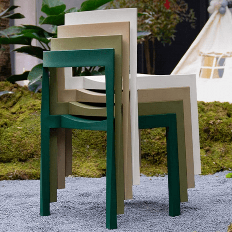 Casual Polymer Compound Dark Blue/Emerald Green/Rose Uncovered Back Side Chair, Pileable - image 11