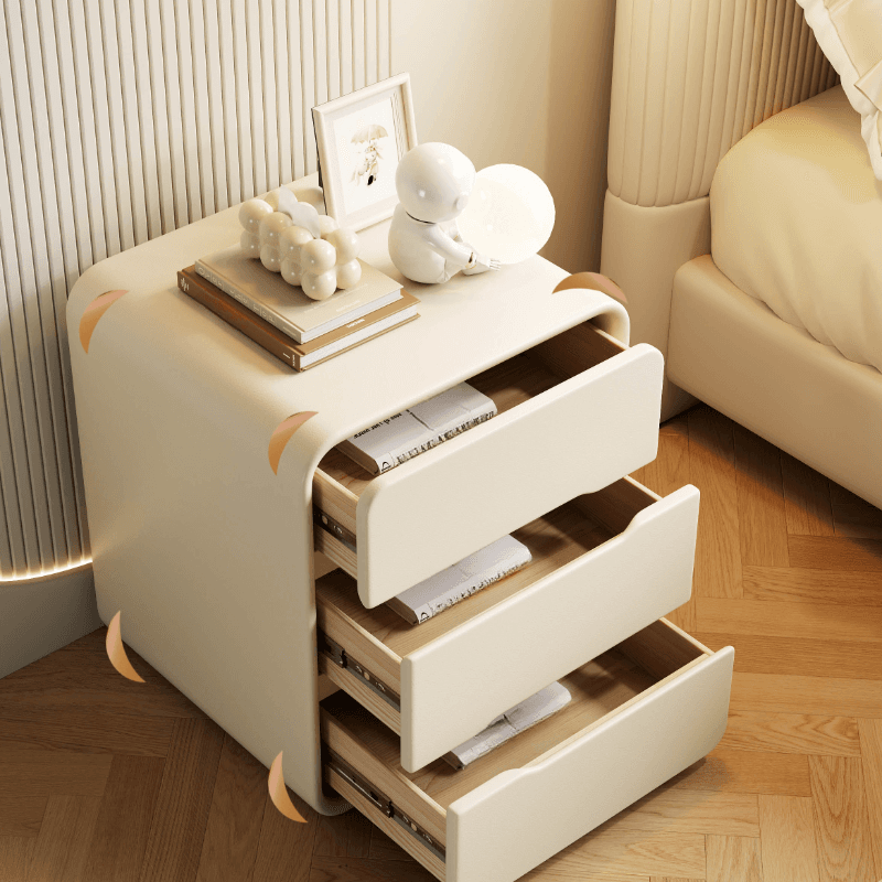Art Deco Bedside Cabinet Nightstand Engineered Wood with 3 Drawers - image 16