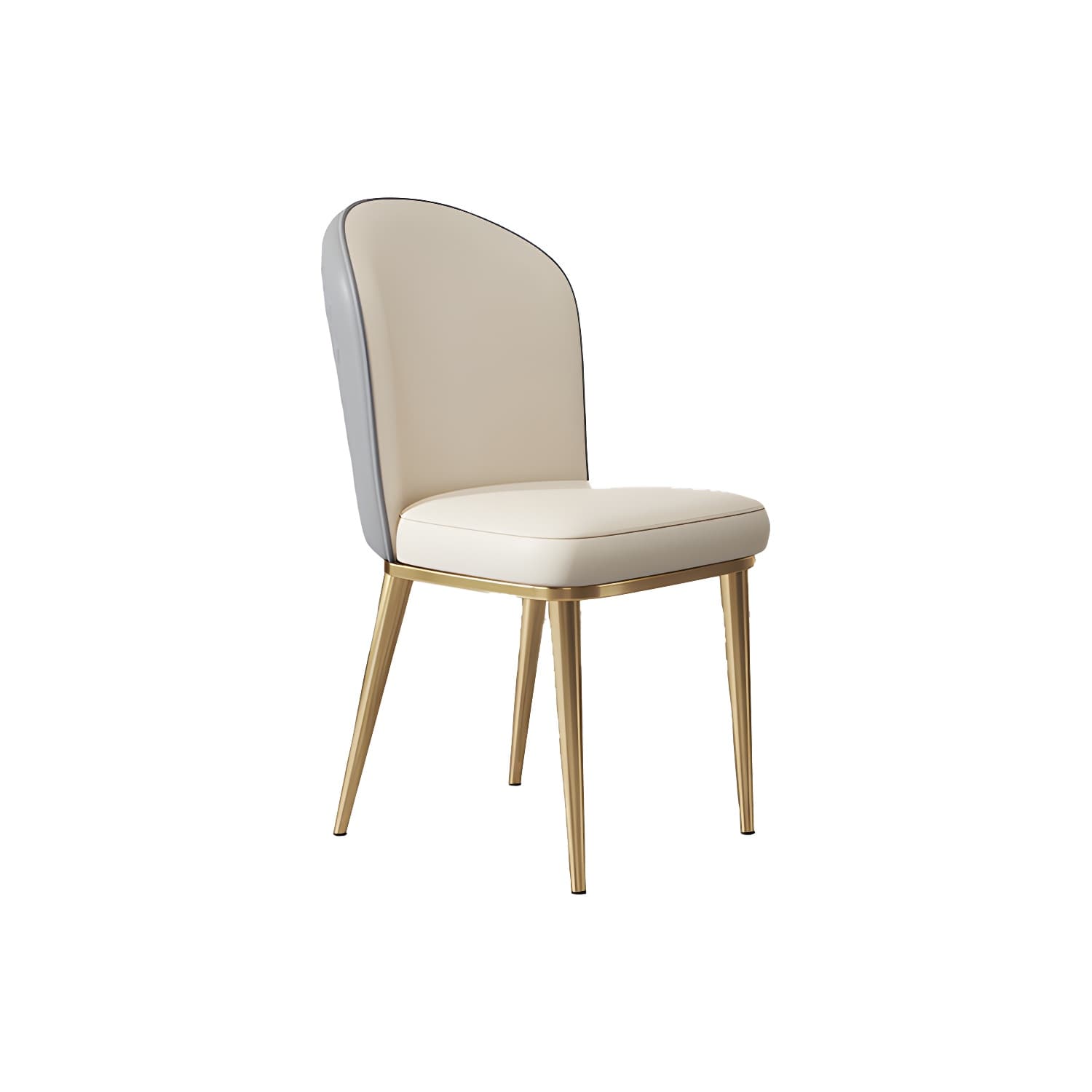 Glam Style Side Chair Leather Gold Frame Dining Chair for Home - image 5