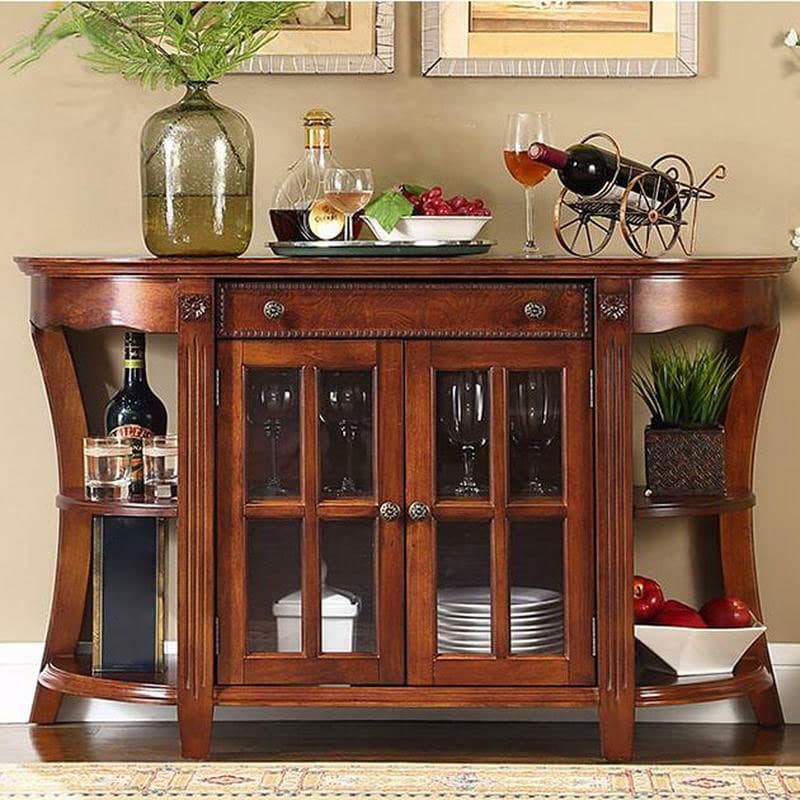 Traditional Wooden Sideboard with Storage Cabinets and Drawers - image 7