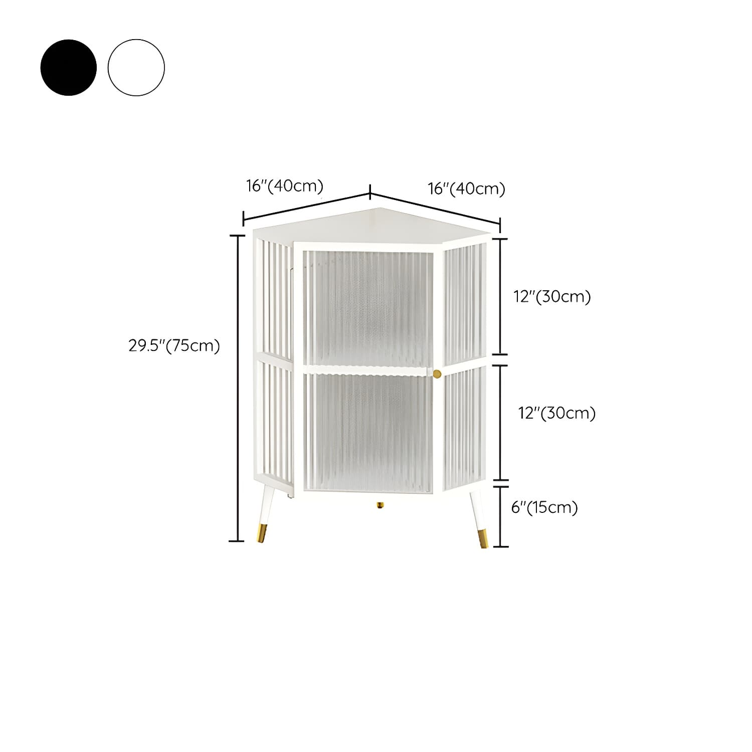 Contemporary 1-door Iron Frame Corner Cabinet with Glass Door - image 10