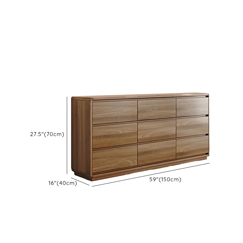 Modern Brown Storage Chest Solid Wood Freestanding with Drawers - image 16