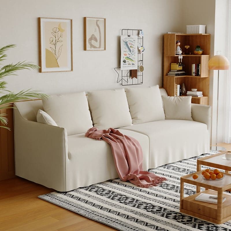 Standard Sofa/Loveseat in Light Gray/Emerald Green/Beige with Dressmaker Skirt and 5 Pillows - image 4