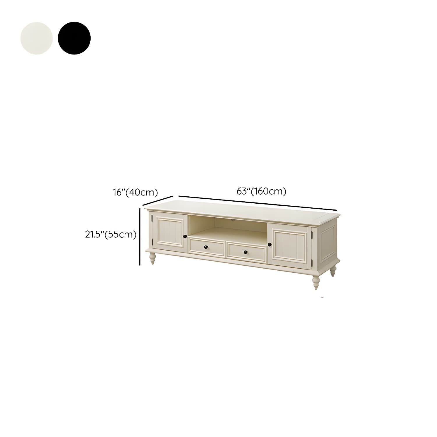Modern Wood TV Stand with Open Storage & Cabinet Included - Standard Height - 3 Cabinets - With Legs - image 13