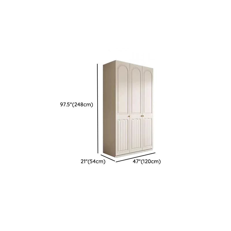 Chalk Minimalist Laminate Cabinet Armoire with Compartments, Interior Shelves, and Clothing Rod - image 19