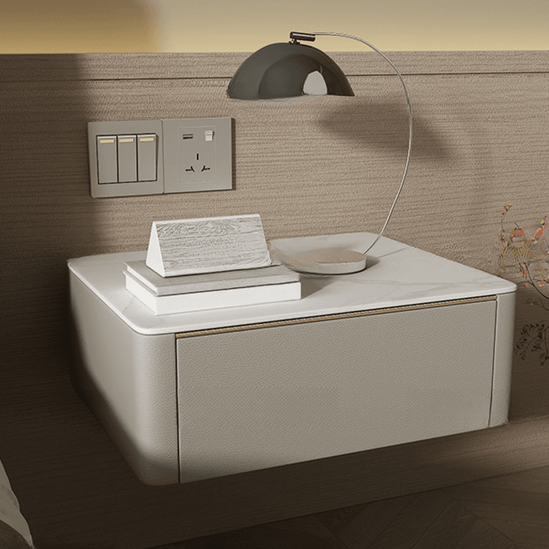 Organic Stone Countertop 1 Drawer Bedside Cabinet with Hanging Shelf - image 7