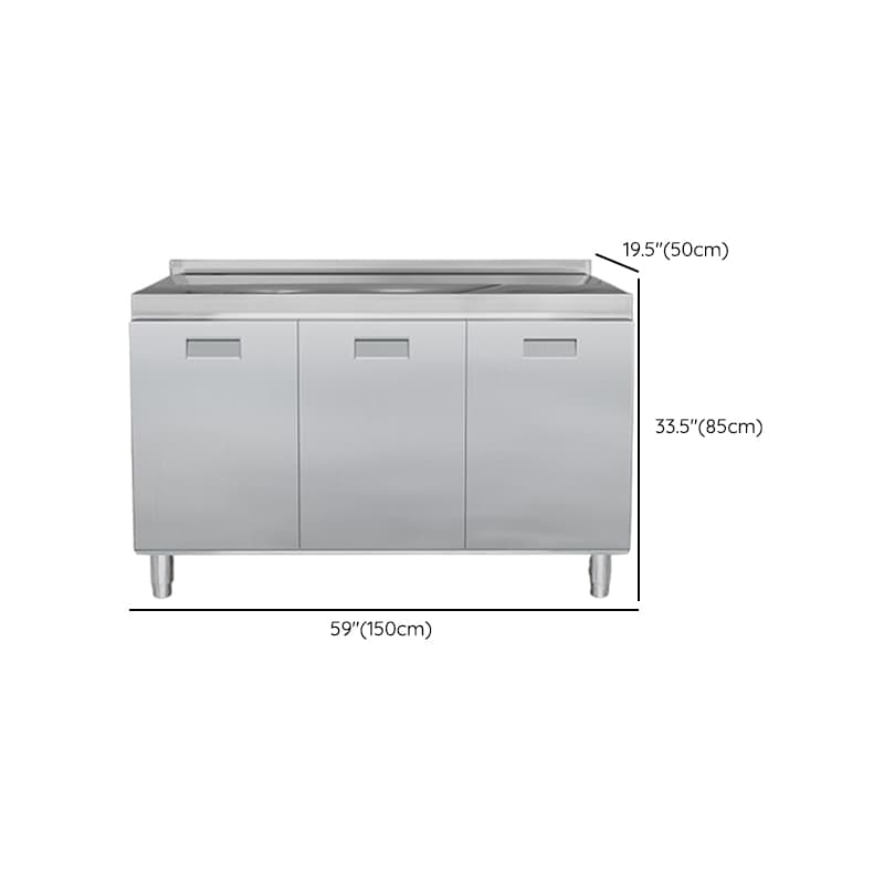 2 Shelves & 4 Doors/3 Doors/2 Doors Silver Metal Standard/Narrow Sideboard with Larder & Hutch - image 15