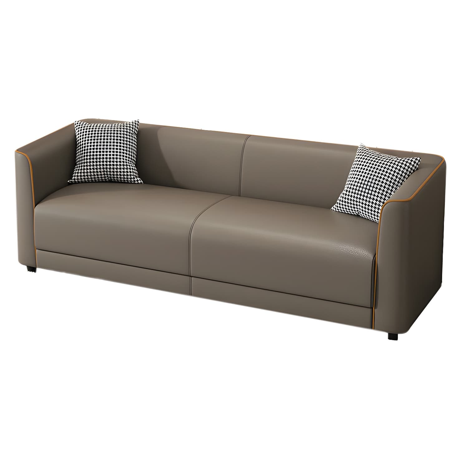 Tuxedo Arm Sofa with Tight Back 25.98" High Contemporary Faux Leather - image 13