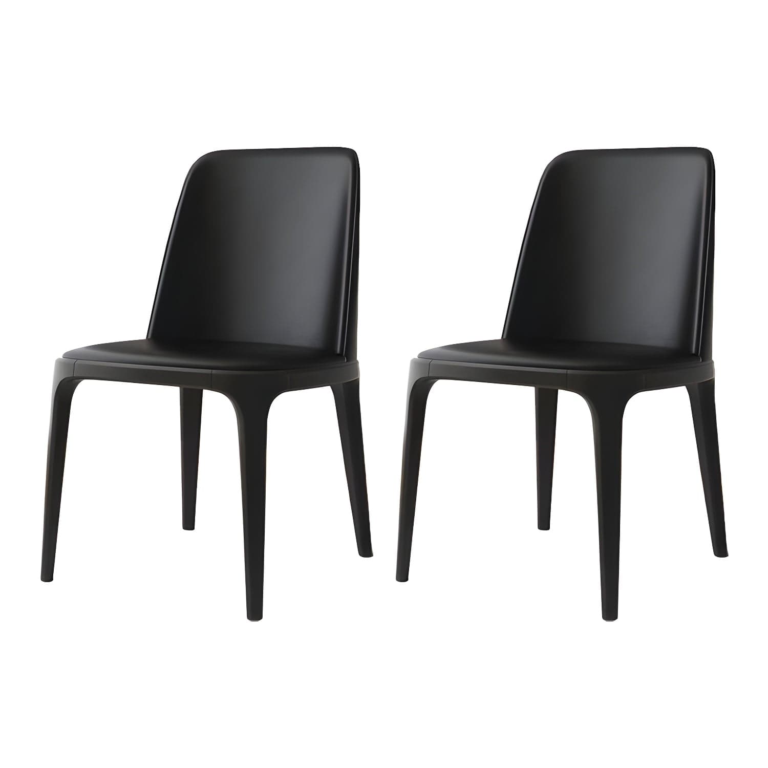 Industrial Home Leather Side Chair Matte Finish Parsons Dining Chair (Set of 2)