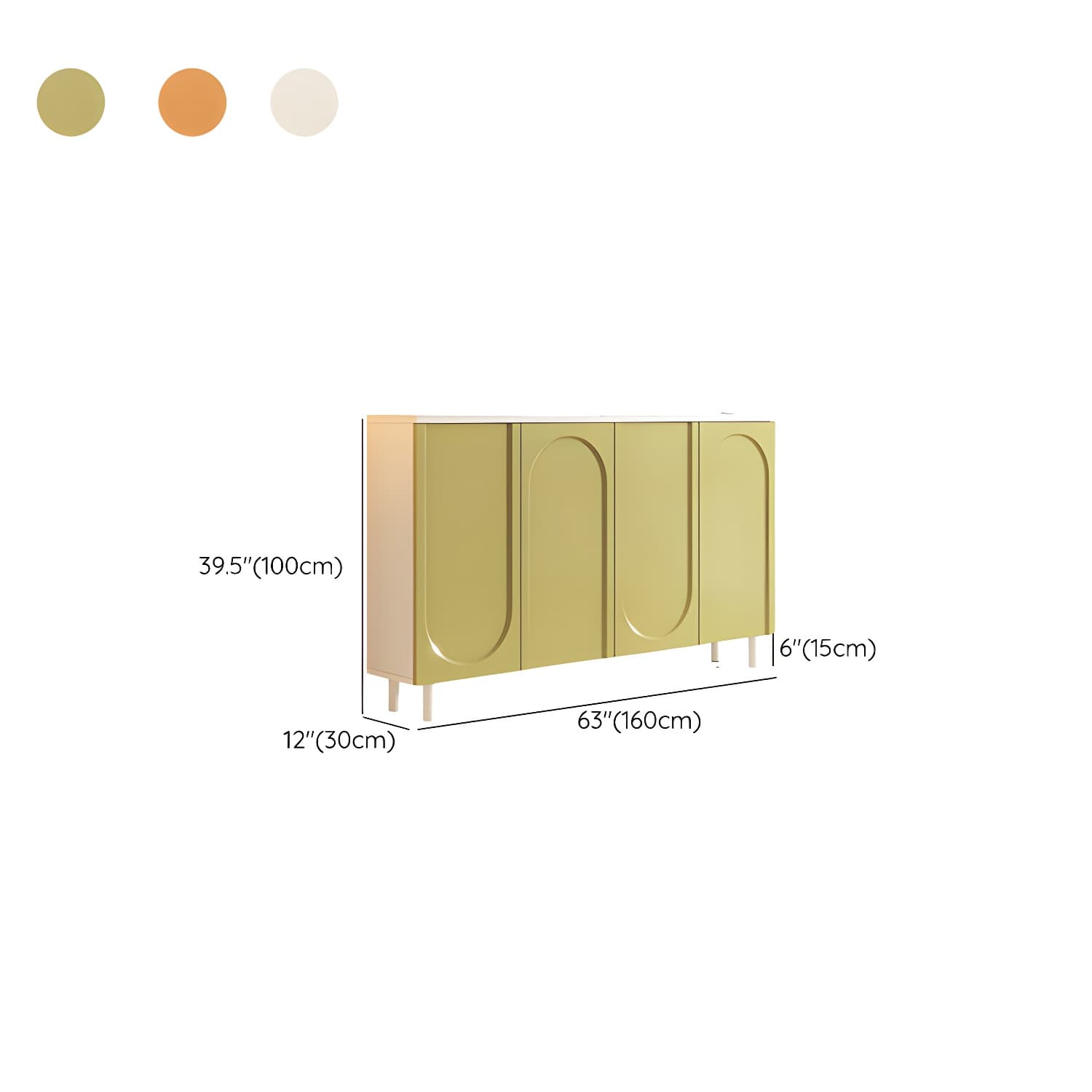 Scandinavian Wood Sideboard Credenza with Cabinet and Adjustable Shelves - image 16