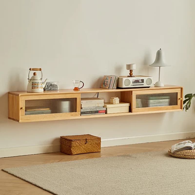 Minimalist Wood TV Stand with Open Shelving and Storage Cabinets - image 4