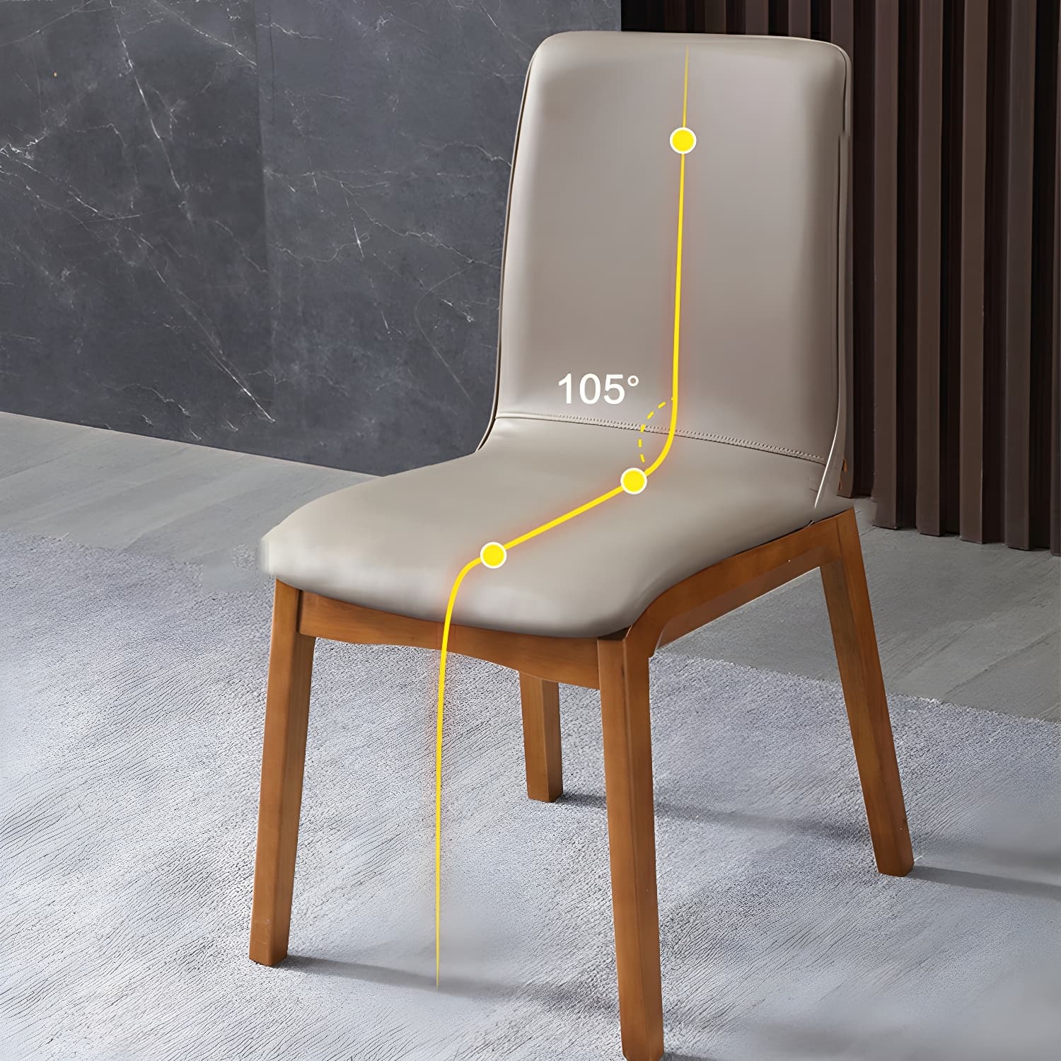 Modern Faux Leather Dining Chair with Solid Wood Legs for Dining Room - image 17