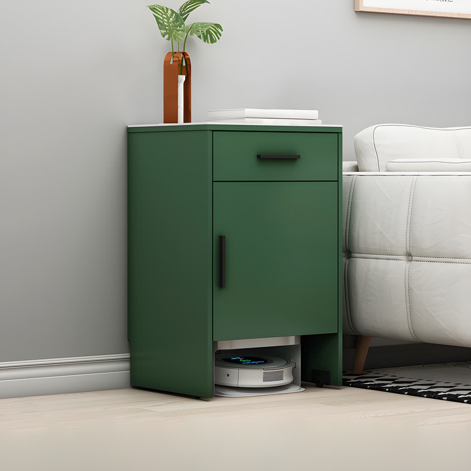 Modern Stone Top Accent Cabinet with Drawer Storage Cabinet 18.9" Long - image 13