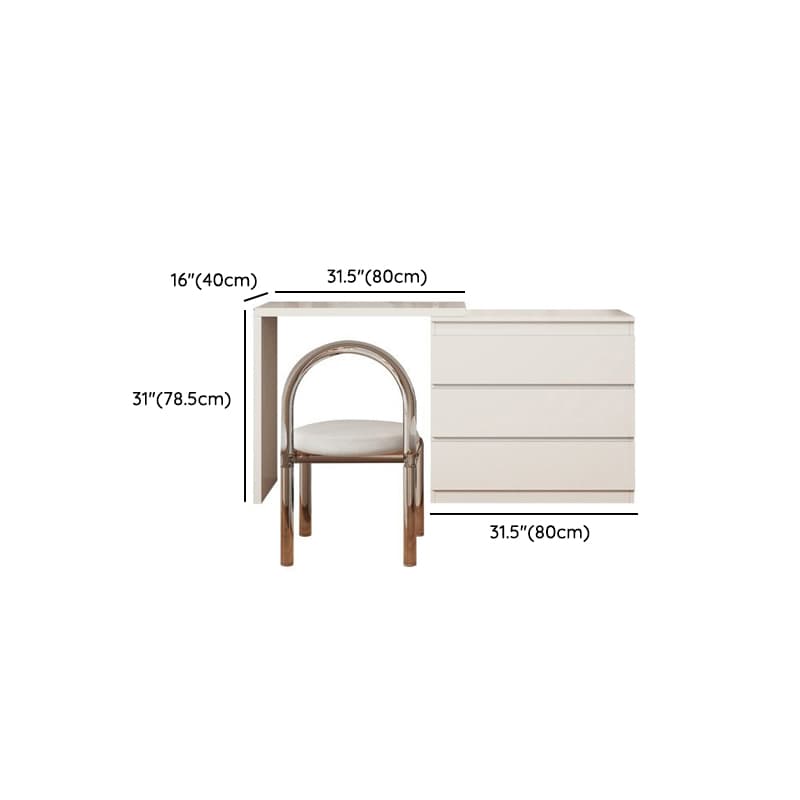 Modern White Wood Makeup Vanity with Soft Close Drawers and Acrylic Chair Include/Not Include - image 14