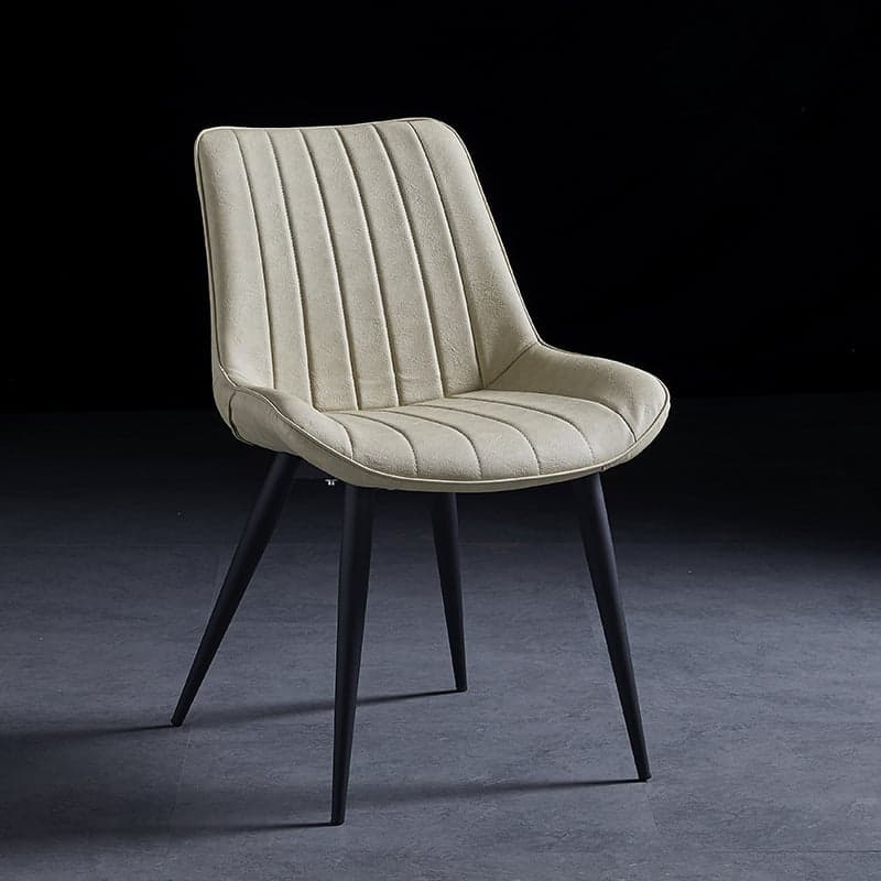 Outlined Faux Leather Upholstered Reliable Side Chair with Metal 4 Legs for Restaurant - image 6