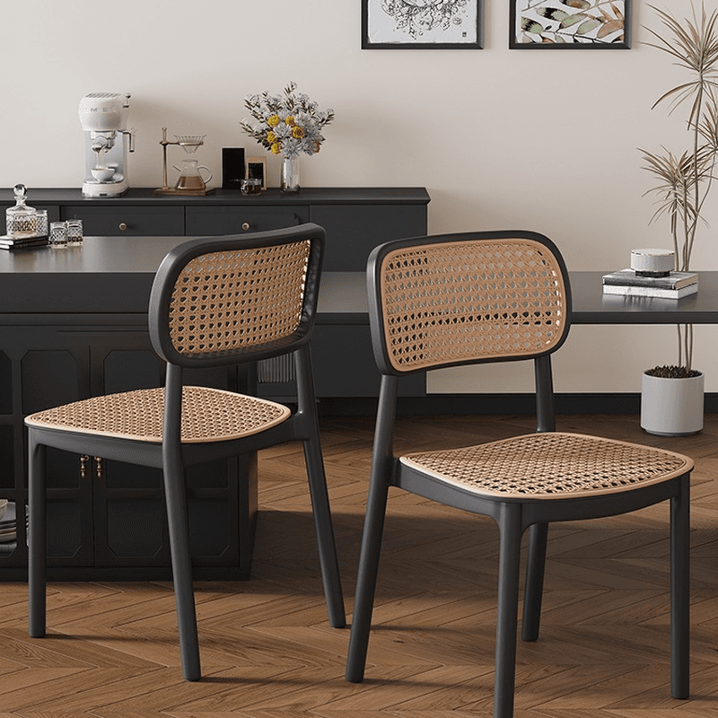 Art Deco Parlor Side Chair with Ventilated Back, Ink/Dark Gray/White Synthetic Material Legs, Pile-upon-able, and Foot Pads - image 17