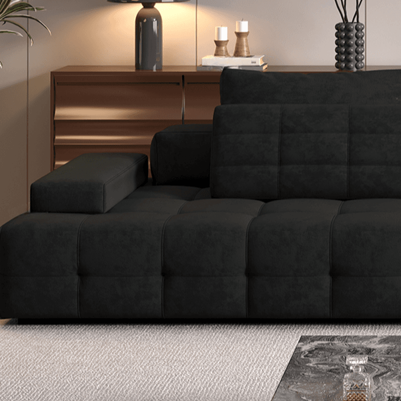 Cotton Midnight Black Standard/Single Sofa with Armrest and 4/3/1 Pillows - image 5
