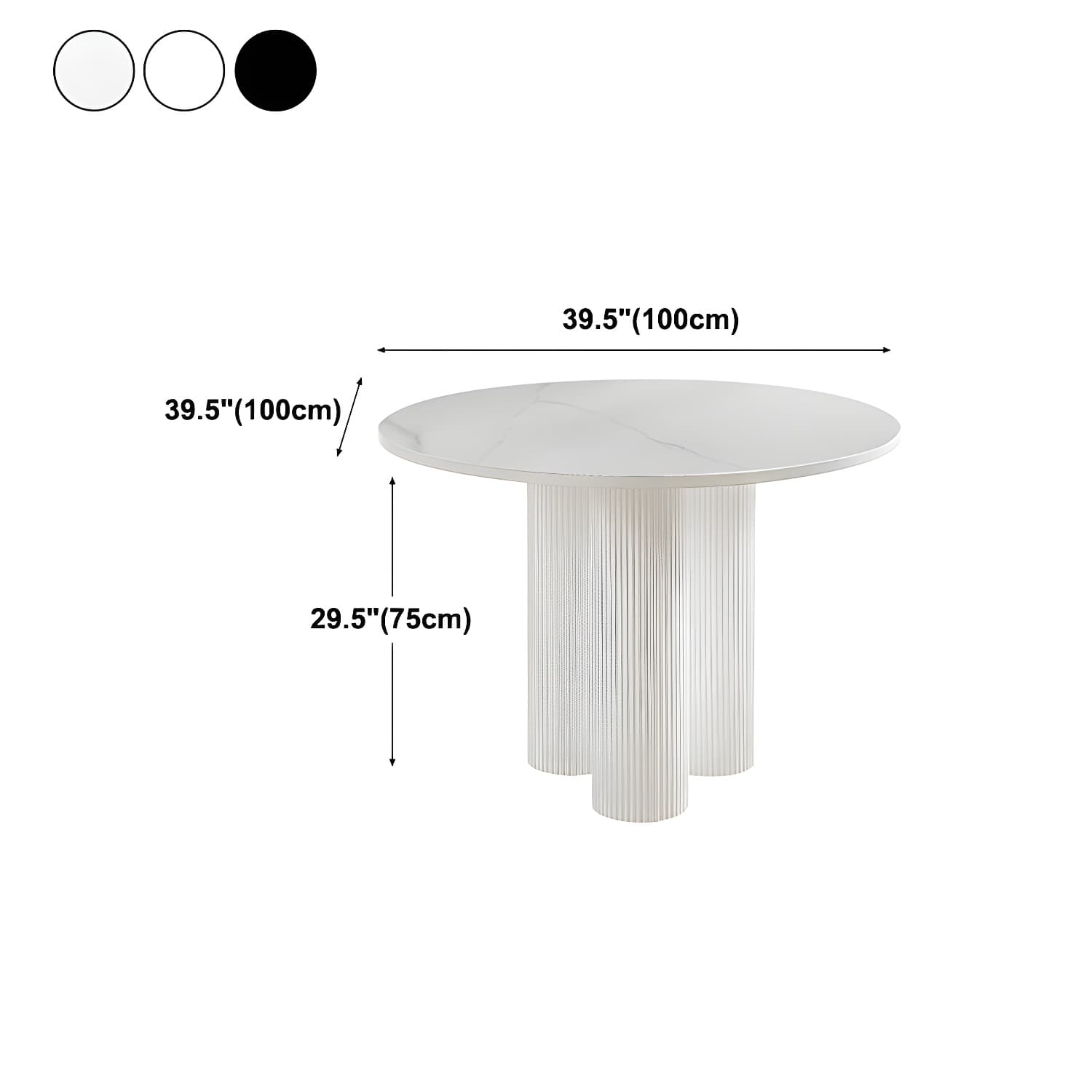 Contemporary Dining Table Round Dinner Room Table with Pedestal Base - image 11