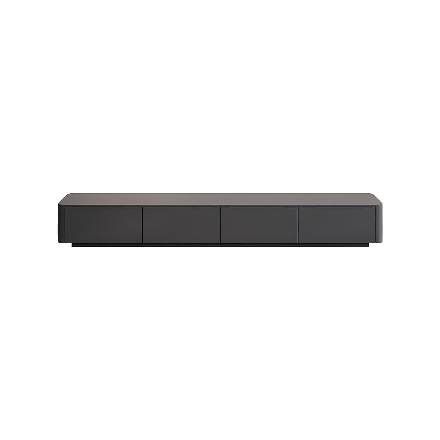 Modern Black TV Console Engineered Wood Cable Management Media Console - image 5