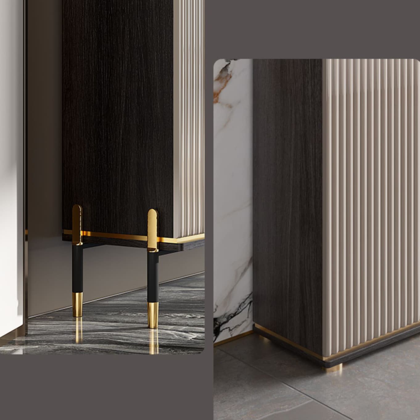 Stone Buffet Sideboard Glam Adjustable Shelves Buffet Credenza with Drawers and Cabinets - image 7