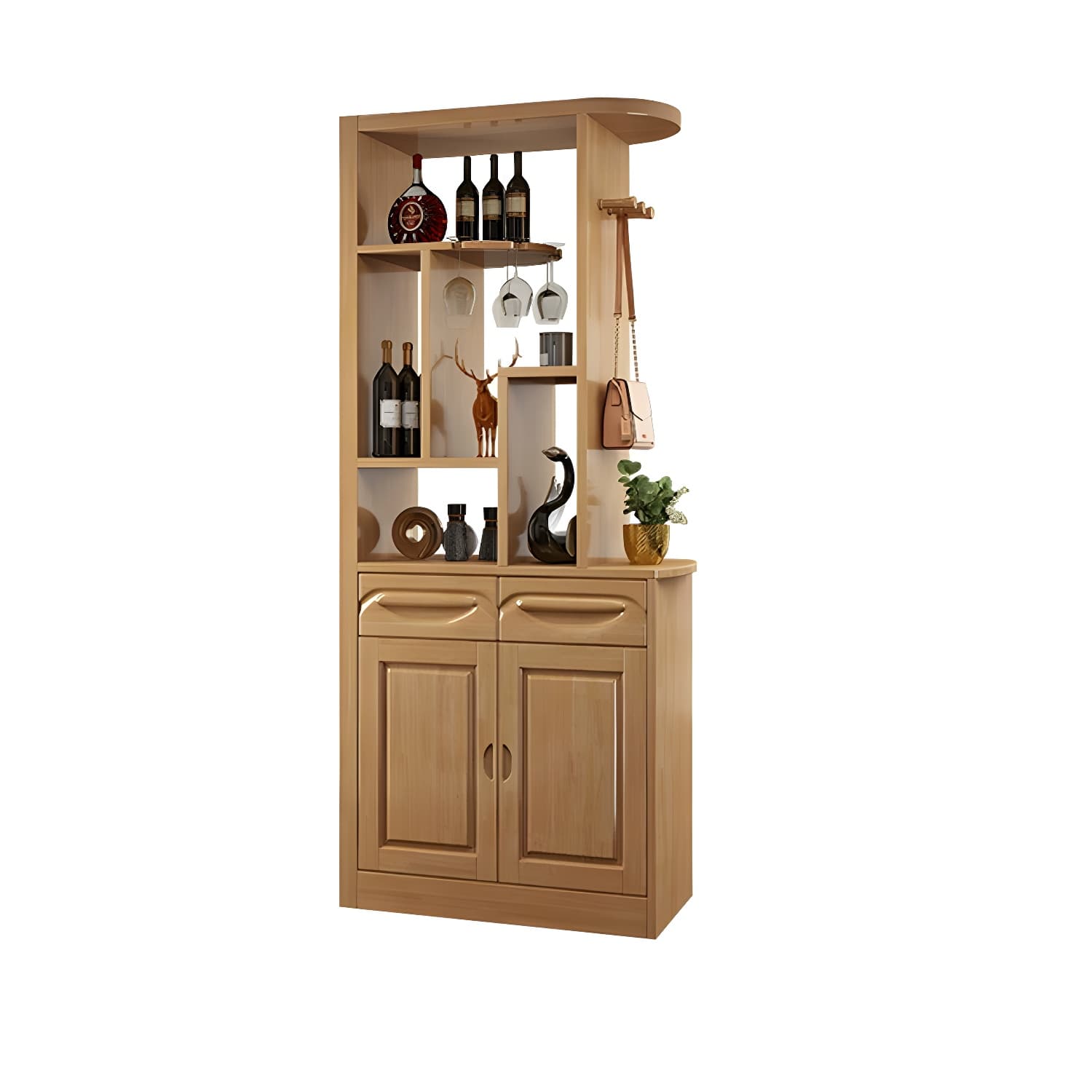15.7" D Solid Wood 3-Drawer Accent Cabinet with Shelves for Entryway