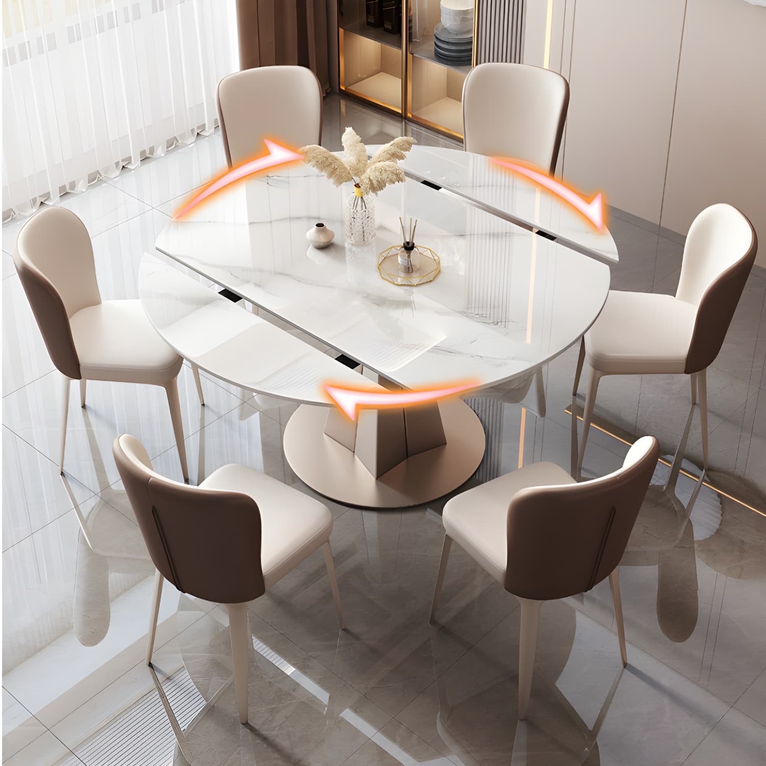 Contemporary 1/2/5/7 Pieces Dining Set Sintered Stone Dining Room Set for Small Space