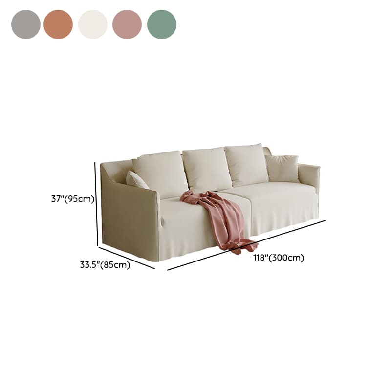 Standard Sofa/Loveseat in Light Gray/Emerald Green/Beige with Dressmaker Skirt and 5 Pillows - image 17
