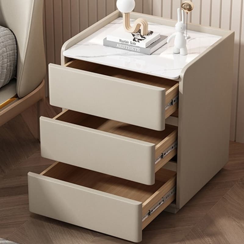 Elegant Modern Wooden Nightstand with Three Drawers for Storage in Narrow Size - image 15