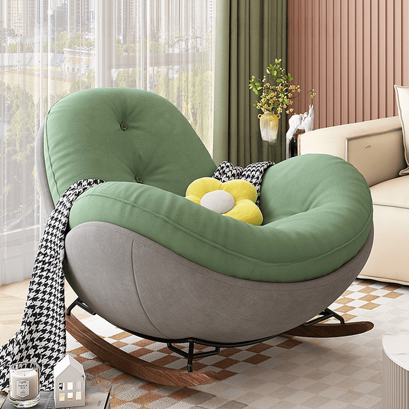 Casual Chalk/Olive Green/Rose Upholstered Living Room Rocking Chair, with Cushioned - image 6