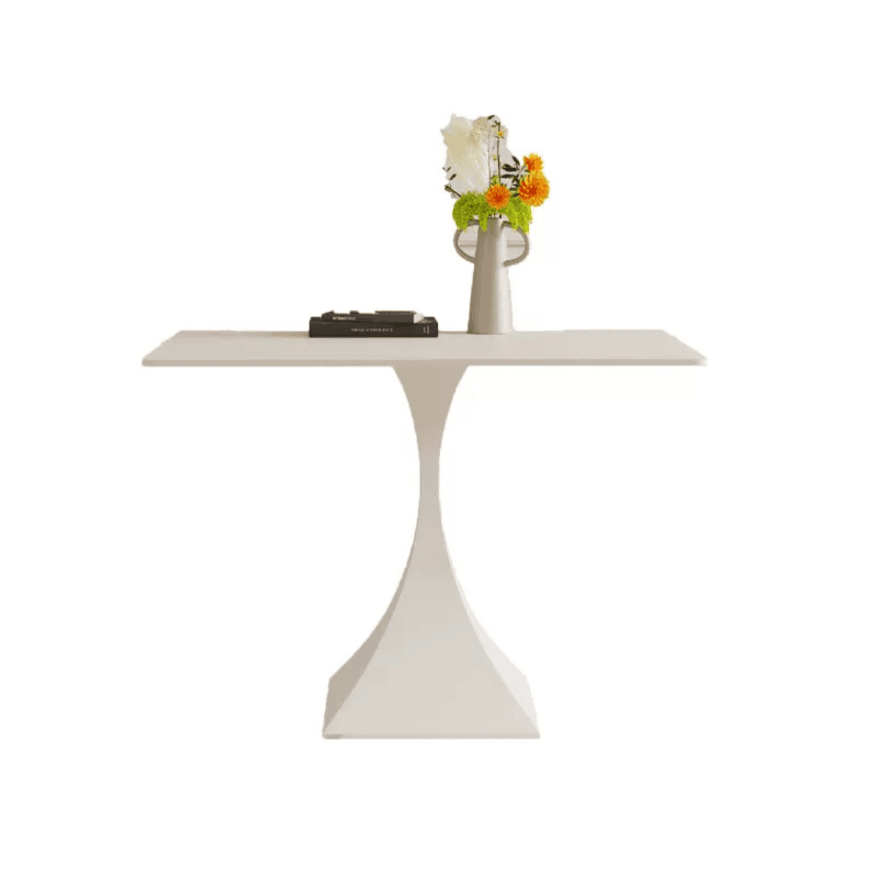 Square Stone Dining Table for 2, Scratch-proofed, Ink/Chalk Color, Fixed