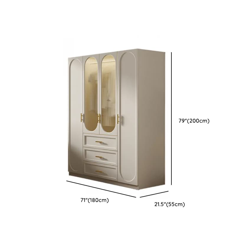 Chalk Simple Lumber Independent Wardrobe Closet with Soft Close Drawer, Interior Shelves, and Clothing Rod - image 12