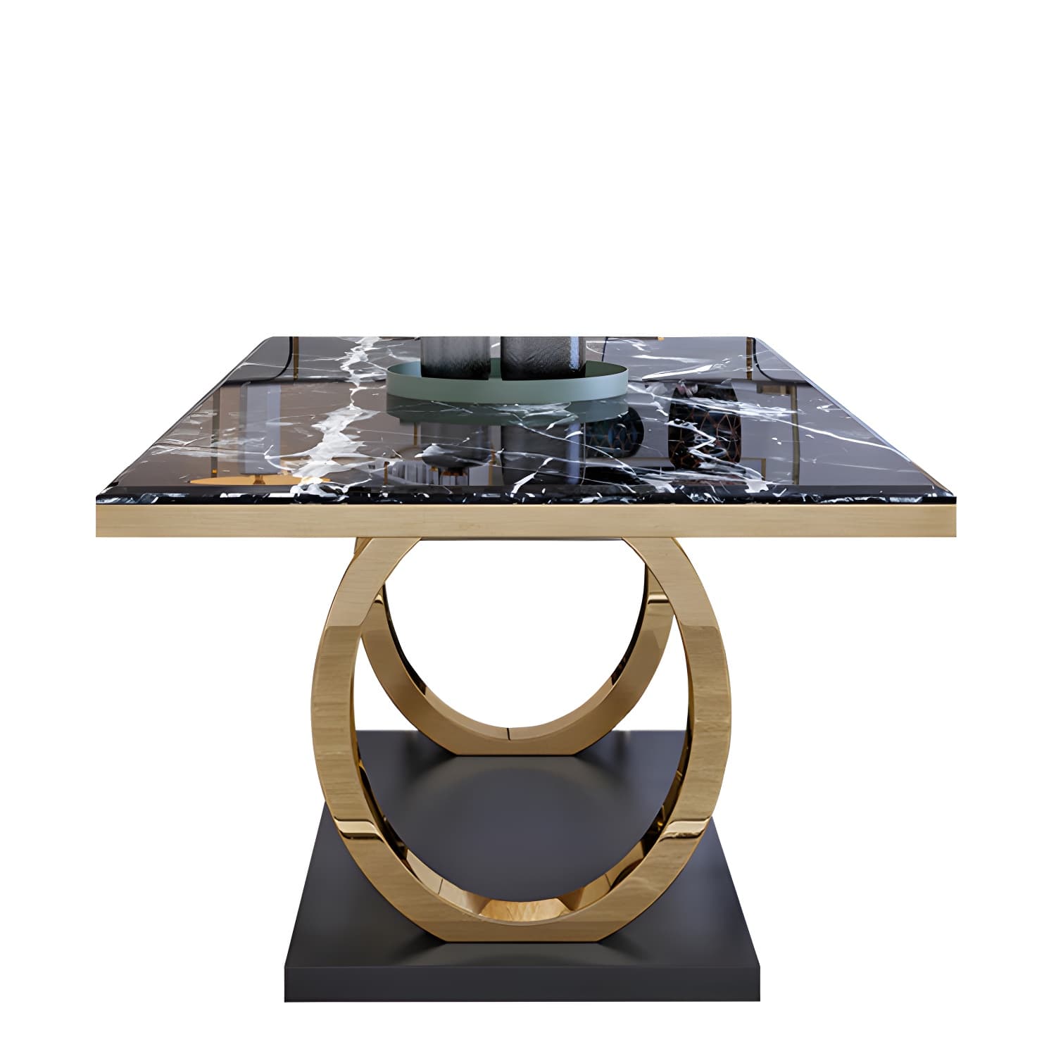 Modern 1/4/5/6/7 Pieces Black Dining Table Set with Marble Top Rectangle Dinette Set - image 5