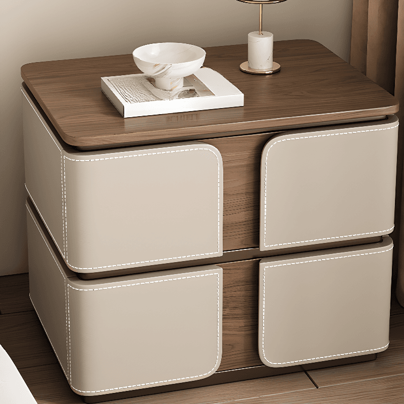 Art Deco Nightstand With Drawer Organization with 2 Drawers and Lumber Countertop - image 13