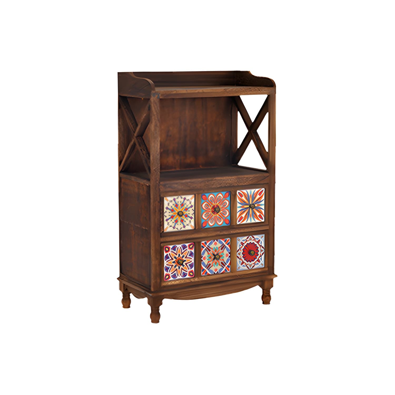 Rustic Farmhouse Wood Server - Compact Sideboard with Drawers and Open Storage - image 15