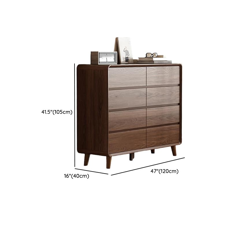 Cocoa Retro Rubberwood Console Dresser/Semainier with 6/9/5 Drawers, Horizontal/Vertical for Sleeping Quarters - image 8