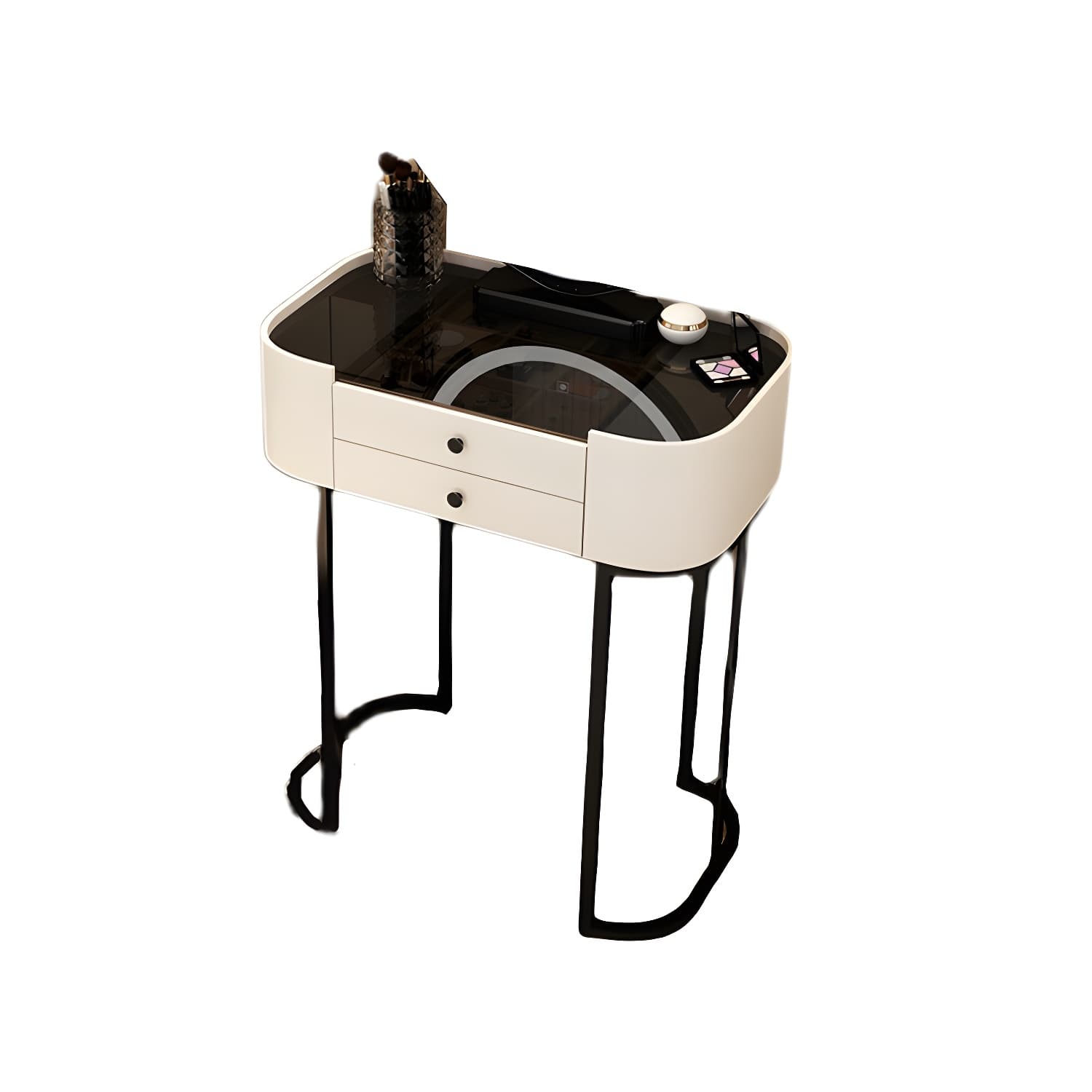 Contemporary Glass Vanity Dressing Table Bedroom Makeup Vanity Desk with Drawer - image 14