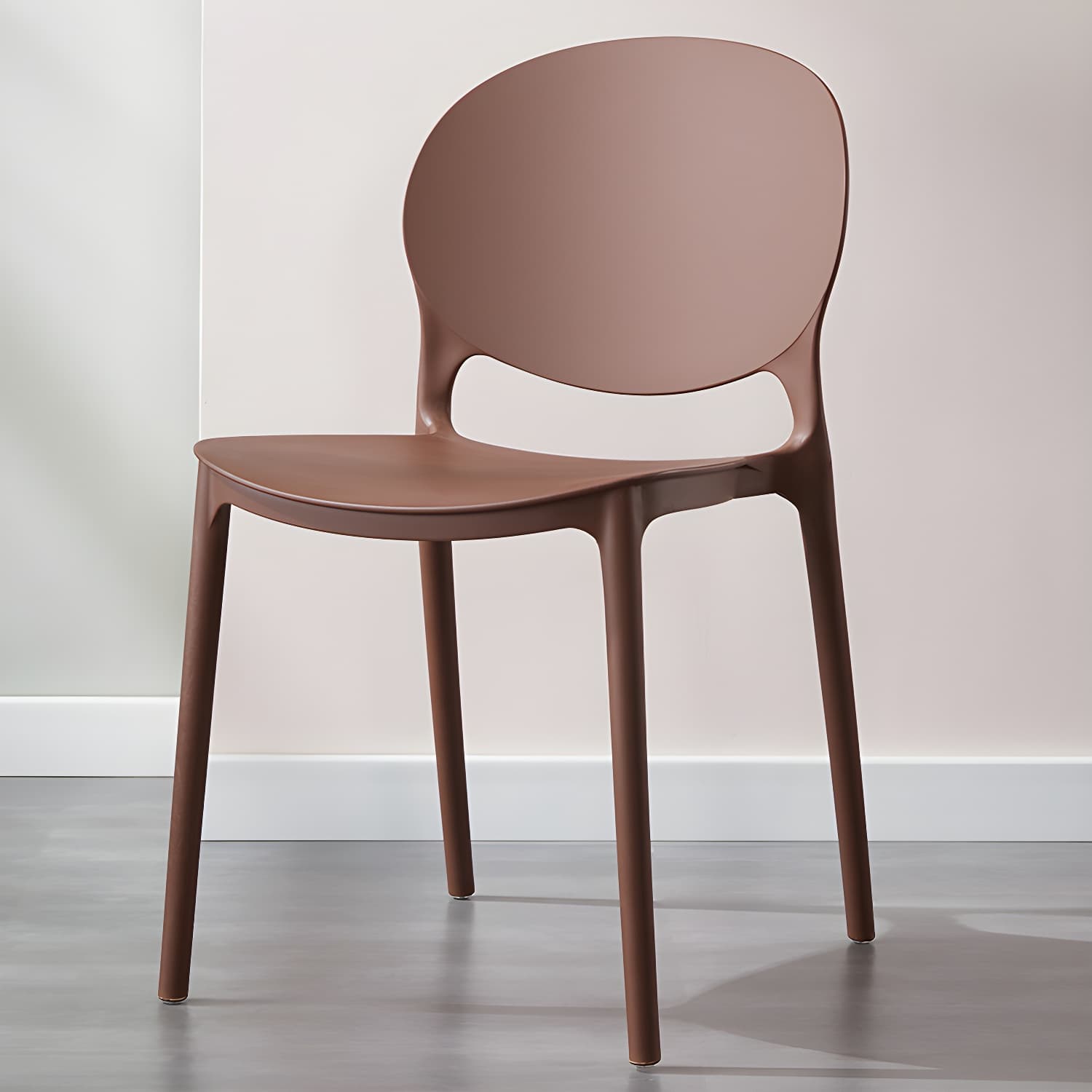 Scandinavian Plastic Dining Side Chair Open Back Matte Finish Dining Chair - image 7