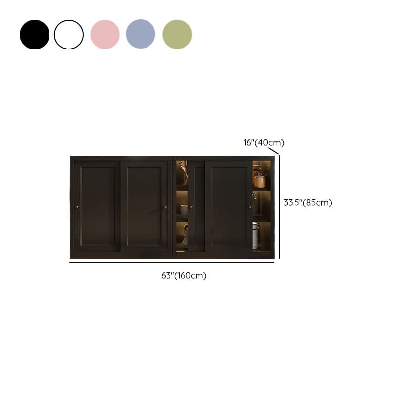 Art Deco Standard/Wide Oven Cabinet with Kitchen Cupboards, Iron Countertop, and Adjustable Sliding Doors - image 12